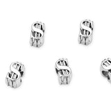 20pcs Dollar Sign Wealth and Abundance Large Hole Beads (4.5mm Hole) Antique Silver