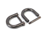 VersaKits 4 Pcs Heavy Duty D Rings Screw in Shackle 1/2 Inch Gunmetal Black U Shape Replacement D Ring for Purse Keychain Dog Co