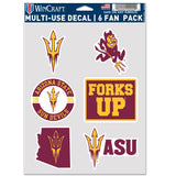 Arizona State Sun Devils Decal Multi Use Fan 6 Pack Special Order
