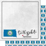 Scrapbook Customs South Dakota Adventure Flag 38514 12 inch x 12 inch DoubleSided Scrapbook Paper 1 Sheet