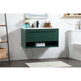 Elegant Decor Roman 36 Aluminum Alloy Mdf Single Bathroom Vanity In Green