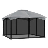 COWVIE Gazebo Replacement Netting Screen, 12 x 14 Universal Gazebo 4-Panel Mosquito Sidewalls with Double Zippers for Outdoor Patio (Only Netting)