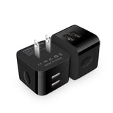 USB Wall Charger,USB Plug,2Pack Flat USBA Charger Block Charging Low Profile USBA Cube Charger Box Right Angle Plug Adapter for