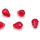 100pcs Adabele Austrian 10mm Faceted Teardrop Crystal Beads Siam Red Compatible with 5500 Swarovski Crystals Preciosa