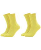 Mukhaksh (2 Pairs Men Cotton Calf Length Crew Length Long Yellow Socks