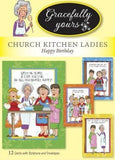 Gracefully Yours Church Kitchen Ladies Cookin It Up Birthday Greeting Cards Illustrated by Tina Ledbetter, 12, 4 Designs/3 Each