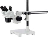 AmScope SW3T24Z Trinocular Stereo Microscope, WH10x Eyepieces, 20X/40X/80X Magnification, 2X/4X Objective, SingleArm Boom Stan