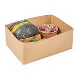 Restaurantware-Bio Tek 8.4 x 6 x 3.5 Inch Burger Trays, 100 Disposable Paper Food Trays - Recyclable, Sturdy, Kraft Paper Movie