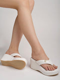 Shoetopia Women'S Stylish & Durable Synthetic Wedge Sandals With Resin Footwear Comfort Perfect For Casual & Dressy Occasions Trendy Design Adjustable Fit-White-Eu37,White,4,B0DCSHMHJ3