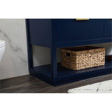 Elegant Decor Larkin 60 Solid Wood Mdf Single Bathroom Vanity In Blue