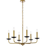 Living District Indoor Modern Home Decorative Bright Ceiling Cohen 30 Inch Pendant In Black And Brass