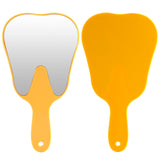 JMU Tooth Shaped Mirror, Dental Handheld Mirror (2, Yellow, 9.65 L x 5.31 W)