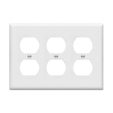 ENERLITES Duplex Receptacle Outlet Wall Plate, Size 3Gang 4.50 x 6.38, Polycarbonate Thermoplastic, 8823W, White