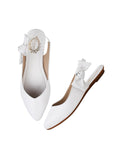 Shoetopia Casual Side Bow Detailed White Flat Belly For Women & Girls-Eu41,White,8,B0DK7BY6LN