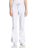 cherokee Womens Size Flare Leg Drawstring Scrub Pant, White, XLarge Tall