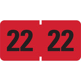 Smead ETYJ ColorCoded Label, 1.5inch x 0.75inch , Black on Red, 500 Labels/Roll (68322)