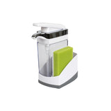 Casabella Sink Sider Solo Soap Pump and Sponge Caddy for Kitchen Sinks, Kitchen Sink Organizer Sponge Caddy and Soap Pump Combo,