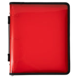 JAM PAPER Plastic Zipper 1.5 inch Binder - Red 3 Ring Binder - Sold Individually