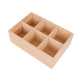 MERISHOPP Wooden Pen Holder 6 Compartment Art Marker Organizer for Desk Home Classroom