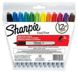 SHARPIE Fine Point Permanent Marker,Assorted Classic,12Count