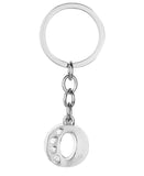 Caristo English Alphabet Letter O (Kc3) Silver Metal Name Keychain For Car Bike Men Women Kids