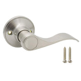 Gobrico 1 Pack Satin Nickel Right Hand Half Dummy Door Lever Handle, Drop Style Interior Decorative Door Knob