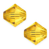 50pcs Adabele Austrian 10mm Faceted Bicone Crystal Beads Light Topaz Yellow Compatible with Swarovski Crystals 5301/5328