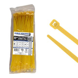 Kable Kontrol Yellow Zip Ties 11 Inch 100 Pcs, 50 Lbs Tensile Strength, Self-locking Nylon Colored Cable Ties Wire Wraps for Ind