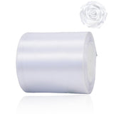 White Ribbon 4 Inch Wide - 25 Yards White Satin Ribbon for Ribbon Cutting Ceremony Grand Opening, Wedding Chair Sash, Gift Wrapp