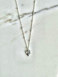 Tiny Sacred Heart Necklace in Sterling Silver