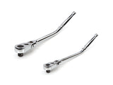 TEKTON 3/8, 1/2 Inch Drive Flex Head Quick-Release Bent Handle Long Ratchet Set, 2-Piece (12, 14 in.) | SRH99303