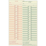 Tops Time Cards, Semi-Monthly, 2-Sided, 3-1/2 X 10-1/2, Manila, Green/Red Print, 500-Count (1276)