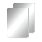 Blulu 2 Pcs Magnetic Locker Mirror Small Real Glass School Rectangular Locker Magnetic Makeup Mirror for Bathroom Household Refr