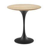 Modway Black and Natural Lippa Round Side Table EEI-5689-BLK-NAT