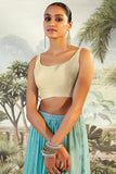 Soch Womens Beige Tissue Sleeveless Blouse