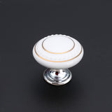 HUAMULAN 15 Pack Ceramic Knob Simple Dresser Kitchen Round Cabinet Pulls Zinc Alloy Base Cupboard Wardrobe Drawer Door Handles,3
