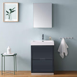Fresca Valencia 24 Dark Slate Gray Free Standing Modern Bathroom Vanity W/Medicine Cabinet - Faucet Sold Separately