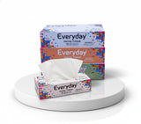 Everyday Soft Facial/Face Tissues, 2ply, 100 Pulls, Pack of 4 | 400 Tissues (Normal Soft Facial Tissues)