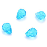 50pcs Adabele Austrian 10mm Faceted Teardrop Crystal Beads Aquamarine Blue Compatible with 5500 Swarovski Crystals Preciosa
