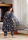 Fabnex Kurta Set For Women | Women Kurta | Women Kurta Sets Kurtis | Women Kurta Pant Set | Women Kurta Pant Set Women Kurti Set With Pant (K-65-66) (Big, Blue, Xl)