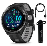 Wearable4U - Garmin Forerunner 965 Premium GPS Running and Triathlon 47mm Smartwatch with AMOLED Touchscreen Display, Carbon Gra