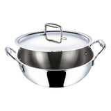 Vinod Stainless Steel Platinum Extra Deep Kadai For Home And Kitchen,NonStick,24Cm 3.3 Liter