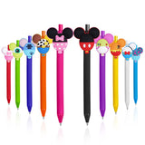AUAUY 10PCS Cartoon Ballpoint Pens, Cute Mouse Head Character Ears Pens, Retractable Ballpoint Pen, Multi Color Jumbo Autograph