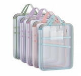 Elvara Creations Thickened Document Bag Folder Waterproof Zipper File Organizer A4 Size Durable Document Storage Pouch LShaped