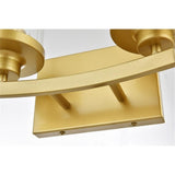 Living District Saanvi 2-Light Iron & Glass Bath Sconce In Brass/Clear