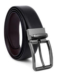 JustStyle Reversible Leather Belt For Men, Pin Buckle, Formal And Casual Wear, Free Size 2844 Inch (71112 Cm) Waist (Black1)