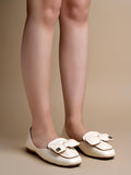 Shoetopia Bow Detailed Cream Marry Janes For Women & Girls /Eu38,Cream,5,B0F7LZ59DP