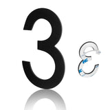 3 Inch Metal Black Modern House Numbers, Luiety's Adhesive Mailbox Number,House Numbers for Apartments Office(3)