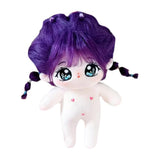 niannyyhouse 20cm Plush Doll Purple Hair Girl Humanoid Stuffed Body no Attribute 8in Normal Body Wearable Clothing Dress Up Gift