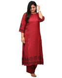 Anni Designer Women'S Rayon Viscose Straight Printed Kurta With Pant (Ramkund Red_L_Red_Large),Red,L